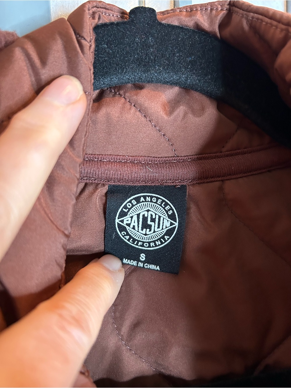 PacSun Quilted Sherpa Hooded Jacket in Brown - Picture 2 of 4